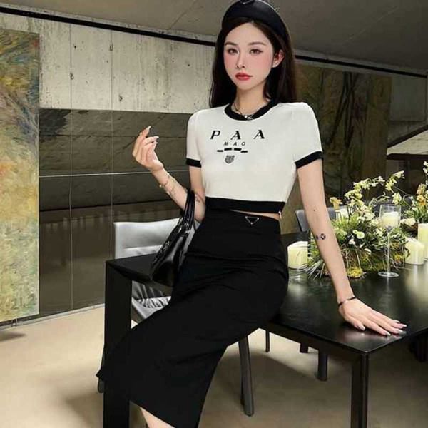 

Piece Two Dress Luxury women's tracksuits designer suit fashion sweater with fabric classic letter top Short skirt tracksuit T-shirt Sweatshirt Size S- DDXU, Black
