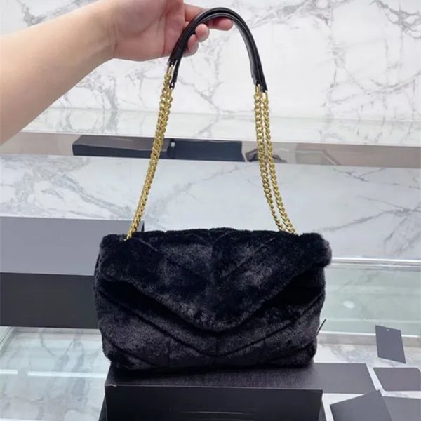 

Designer fashion chain bag new wool single shoulder messenger bag vintage lettering envelope bag Tote