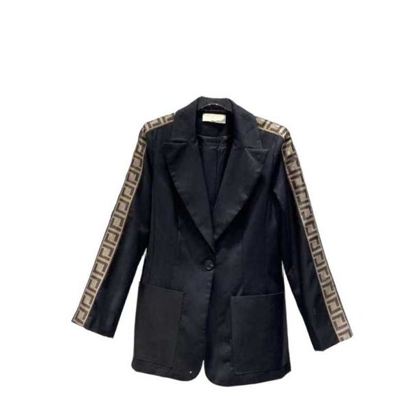 

Women's Suits Blazers suit jacket designer Blazer top classic double-letter button spring clothes temperament jackets 7CH0, Black