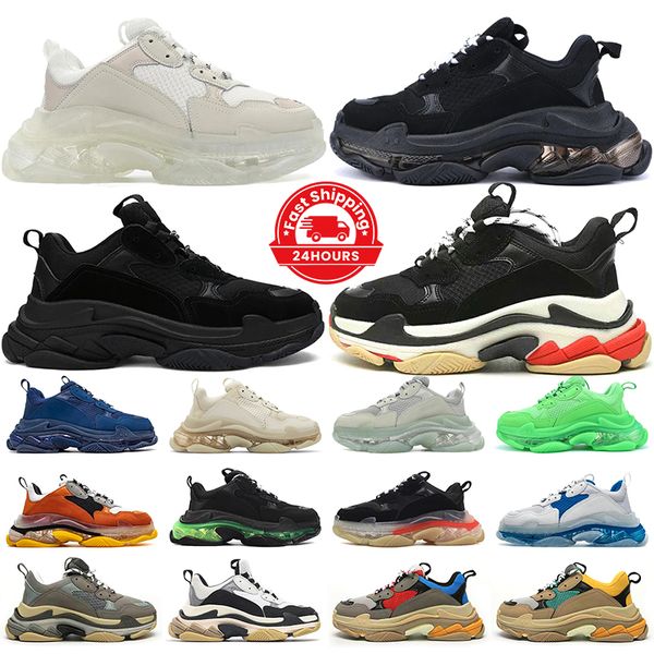 

Designer shoes triple s sneakers men women Clear Sole Black White Grey Red Blue Neon Green Beige Pink Yellow casual mens trainers outdoor platform sport tennis, 23