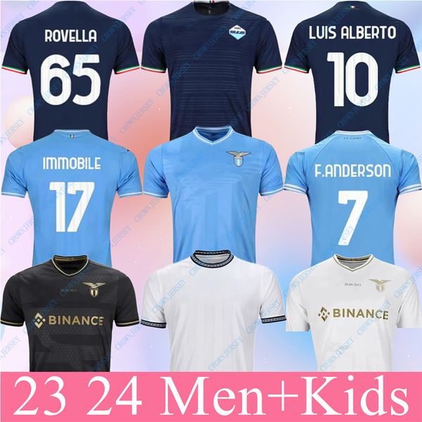 

2023/24 Lazio 10th Anniversary Soccer Jerseys Fans Player Version ROMAGNOLI IMMOBILE LUIS BASTOS SERGEJ BADELJ LUCAS J.CORREA ZACCAGNI MARUSIC Kits Football, 23/24 home aldult