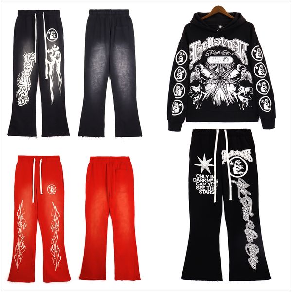 

designer pants hellstar pants vintage cargo pants joggers sweatpants cargos graffiti print sweatpant jogger pantalon High Street hip hop Couples Drawstring loose, No.21