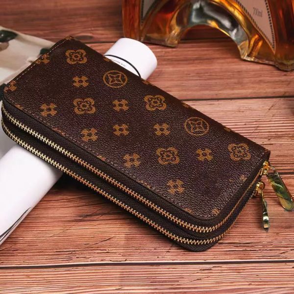 

2023 high quality Double zipper Mens Leather Wallet Holders For Brown wer women Purse Monograms Purses Cross Body Wallets Zipper Coin fashion, #1
