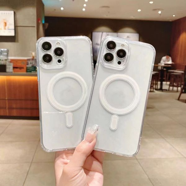 Clear Magnetic Phone Case for Apple iPhone 17 16 15 14 Transparent PC Mobile Back Covers Compatible with MagSafe Wireless Charger Fundas Coque 33
