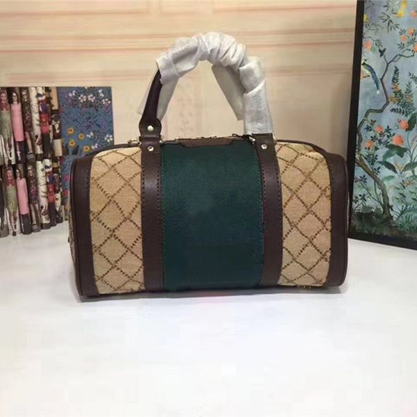 

Designer G Bags Sherry Canvas Line Leather 2Way Boston Beige 269876 247205 Women Shoulder Bag High Quality, Blue