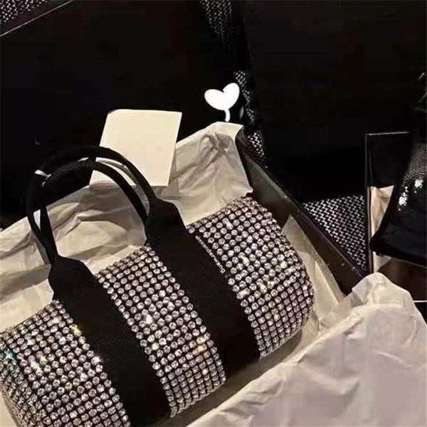 

designer czech white shiny diamond women tote handbags updated rhinestone travel shoulder bags cruider duffle bling blings shoppin190l