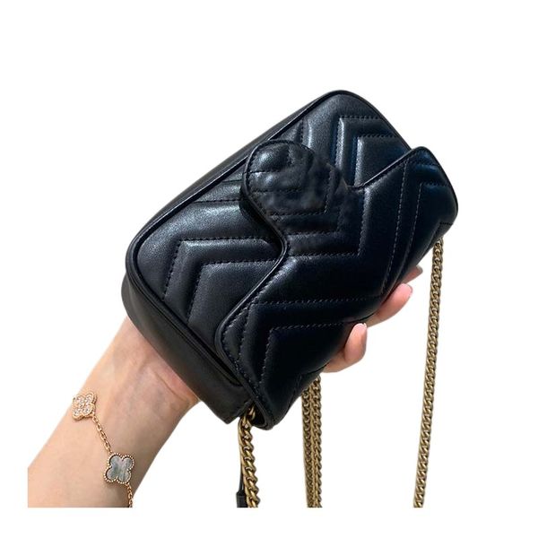 

5a quality fashion plain designers bags real leather purse key card holder wallet handbag messenger crossbody chain clutch shoulder bag box