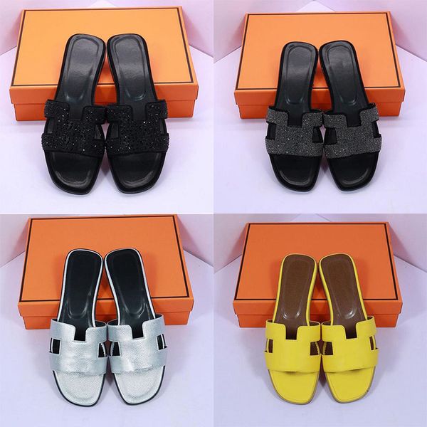 

women designer slipper slide sandals summer classic brand beach casual sandals size 35-41, Black