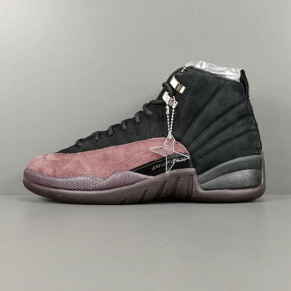 

a ma maniere x air 12 12s basketball shoes authentic black-burgundy crush dv6989-001 men sports sneakers
