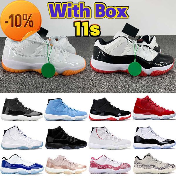 

with box ogog with box 11 11s basketball shoes 25th anniversary low white bred legend blue citrus pantone cap and gown space jam men sports