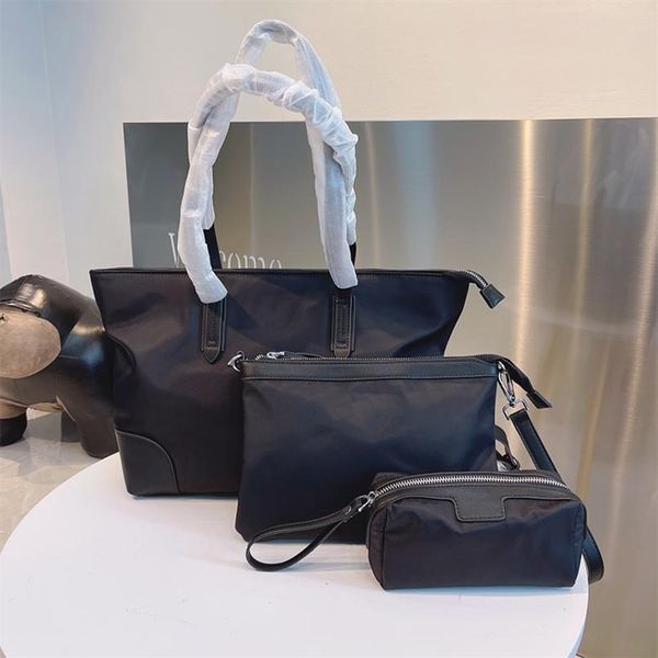 

3 piece designer shopping bags classic style iconic pattern toiletry bag large capacity fashion handbag totes273d