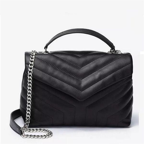 

2021 luxurys designers bags loulou womens quilted shoulder fashion chain genuine leather crossbody handbags purses black tote bag 2940