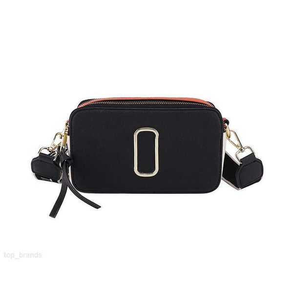 

designers messenger bag for women crossbody camera bag leather double zip color matching casual wide strap shoulder bags 20cm case