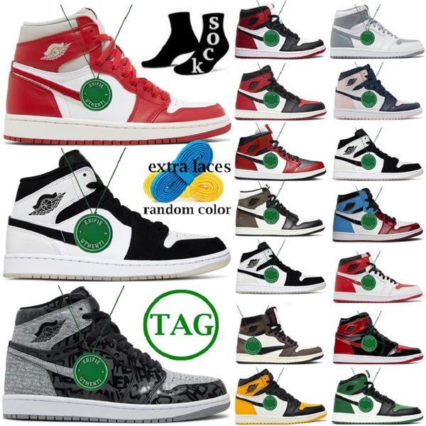 

stage haze jumpman 1 basketball shoes fragment orange brotherhood denim yellow toe university red blue dark mocha pollen twist bred toe men