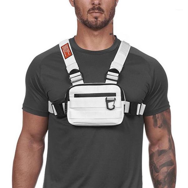 

mini chest bags men tactical vest reflective safety cycling hiking backpack multi-function travel pocket phone waist pack1215k