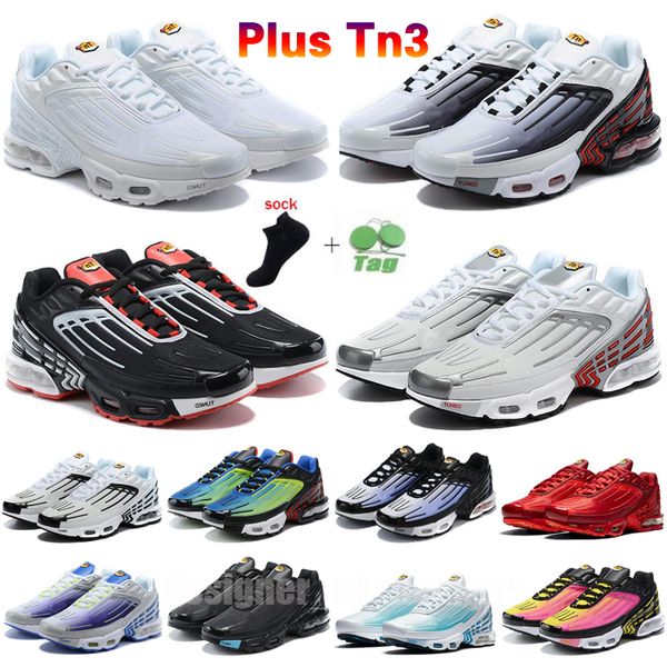 

casual shoes running trainer hyper blue wolf grey black red triple white womens pink prim rainbow tn plus 3 mens 40-46