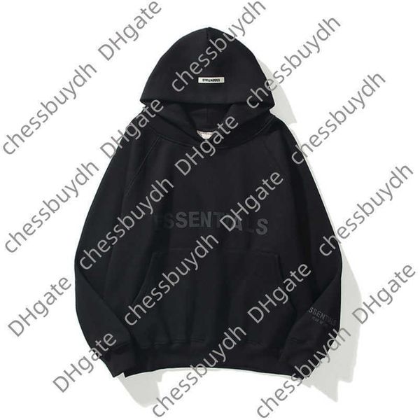 

essentials luxury sweatshirts men's jackets ess hoodies men women letter pullover hooded fashion hip hop sweatshirt sweater hoodie casu, Black