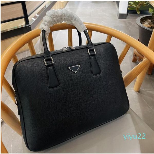 

designer briefcase luxury mens bag men leather brand handbags business tote2546