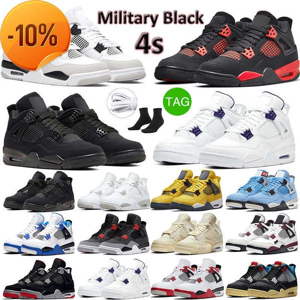 

ognew 4s military black cat men women basketball shoes 4 retro bred white oreo blank canvas red thunder jumpman 4 lightning mens trainer spo