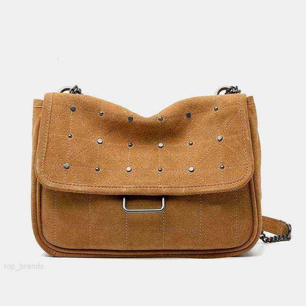 

evening bag rivet shoulder bag suede brown fashion small square bags forums ladies female wallets and handbags 20230607 case