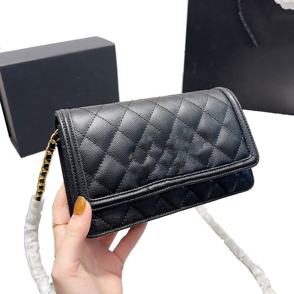 

classic woc mini flap caviar leather shoulder bags clutch designers fashion quilted matelasse womens crossbody bag luxury designer gold hard