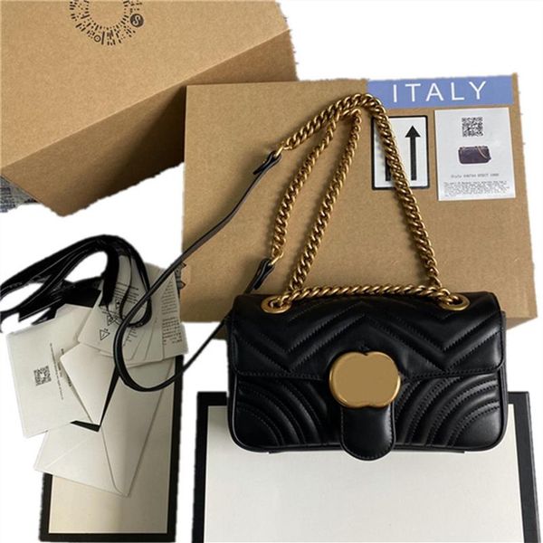 

new pattern fashion g leather handbag totes shoulder bags cross body bag quality classic square cover sheepskin chains fortune286o