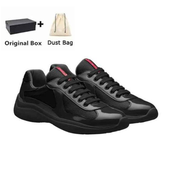 

perfect mens casual shoes americas cup low patent leather mesh sneaker runner men sports shoes fabric technical comfort outdoor trainers 38-, Black