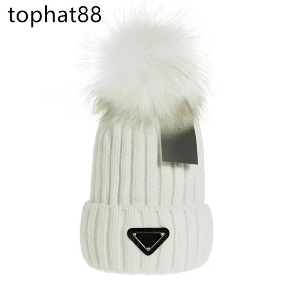 

2023 new fashion women ladies warm winter beanie large faux fur pom poms bobble hat knitted ski cap black blue white pink n1, Blue;gray