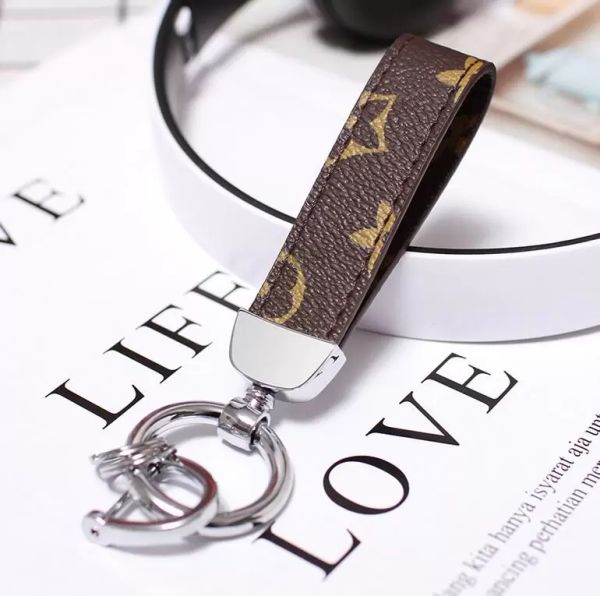 

classic old flower pu leather keychain buckle lovers car handmade keychains bag pendant accessories for man and woman, Silver