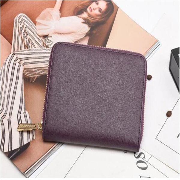 

2020 famous new bag lady long pu short wallet multicolor coin purse card holder women classic zipper pocke 60067#20295u, Red;black