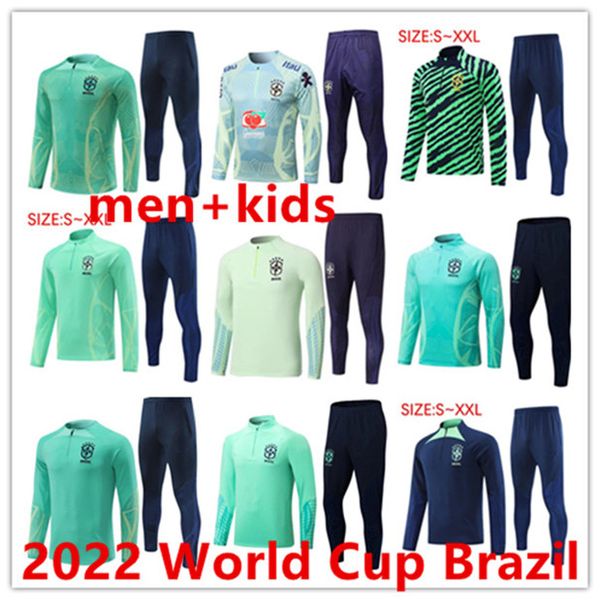 

2022 world brazil tracksuit soccer jersey g.jesus coutinho brasil camiseta de futbol richarlison brazil football shirt maillot kids kit trai, Black