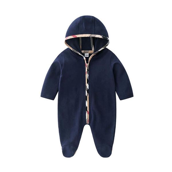 

ins cotton long sleeve baby romper baby boys rompers hoodie newborn rompers infant jumpsuit baby boy clothes one piece clothing ly269s, Blue