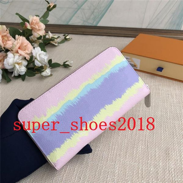 

clutch bag women wallet designer purse card bag luxury zipper wallet female wallets leather banquet purse tie-dye 3 colors261j, Red;black