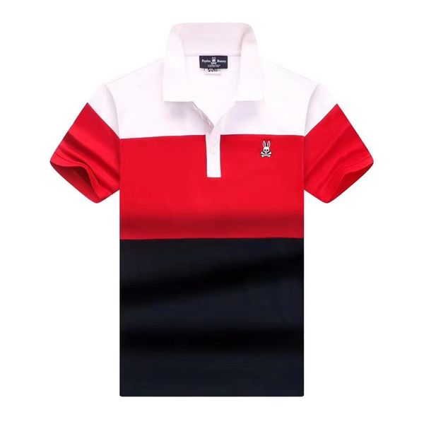 

mens designer fashion polo shirts casual t shirts summer slim animal psychology rabbit print short sleeve lapel luxury breathable m-3xl, White;black