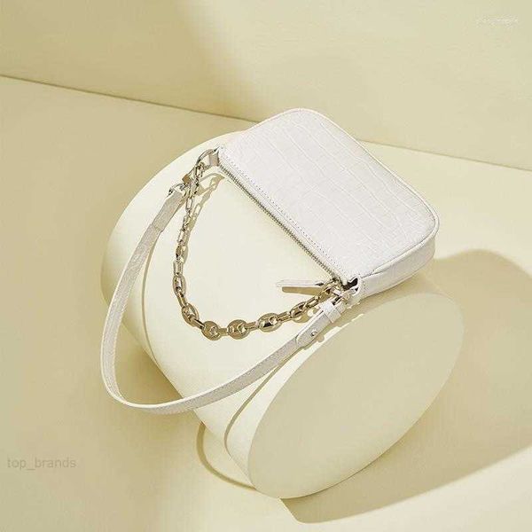 

evening bags wide chain mini underarm bag women beige purple soft pu leather alligator pattern single shoulder ladies small phone handbag ca