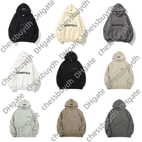 

sweatshirts men's luxury essentials jackets ess hoodies men women letter pullover hooded fashion hip hop sweatshirt sweater hoodie casu, Black