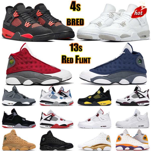 

new basketball shoes 4s jumpman men women 4 pure money white oreo black cat red thunder paris 13s chicago flint lucky green court purple
