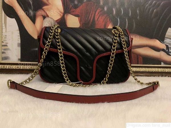 

100% marmont chain bag for women calssic shoulder bags designer brand designer bags leather bags crossbody package evening bag case