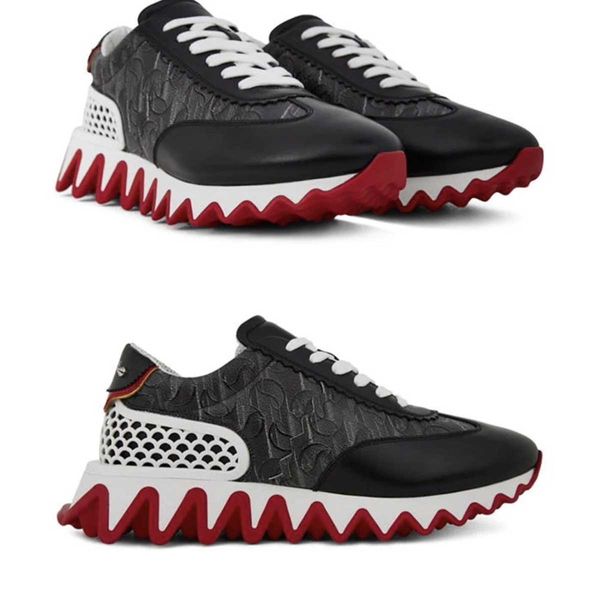 

women casual shoes spiked sneaker reds sole homme loubishark leather sneakers low shoes outdoor runner trainers platform orlato flats black