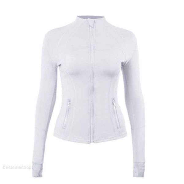 

lu yoga jacket sweatshirts with zipper autumn long sleeve gym coat fitness tight waist push up workout slim sporting good top