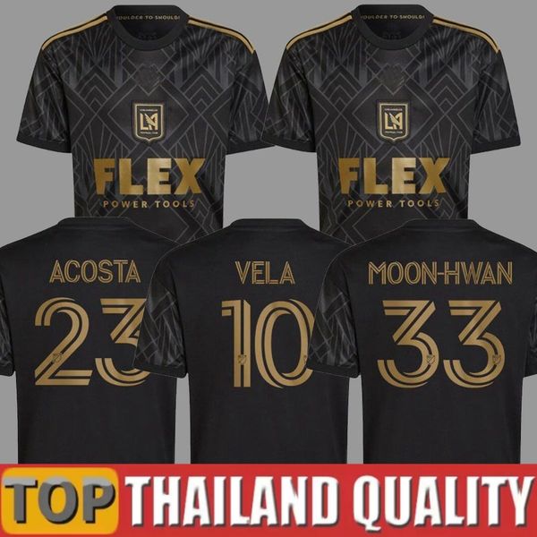 

lafc 22 23 los angeles fc soccer jerseys bale vela chiellini j. cifuentes football shirts chicho camesita 2022 2023 blessing ginella acosta, Black;yellow