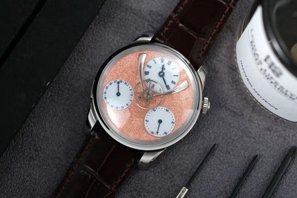 

mbf men's watch fully automatic chain winding movement 316l fine steel case diameter 43mm semi-spherical sapphire mirror suspension bal, Slivery;brown