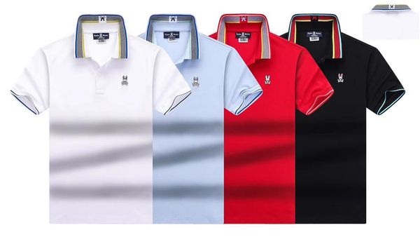 

2023 designer stripe polo shirt t shirts snake polos bee floral mens high street fashion horse polo luxury t-shirt m-3xl #02, White;black
