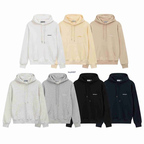 

men's hoodie sweatshirt fashion designer brand carhart tide clam candy 360g small label embroidery terry hooded sweater shirt, Black