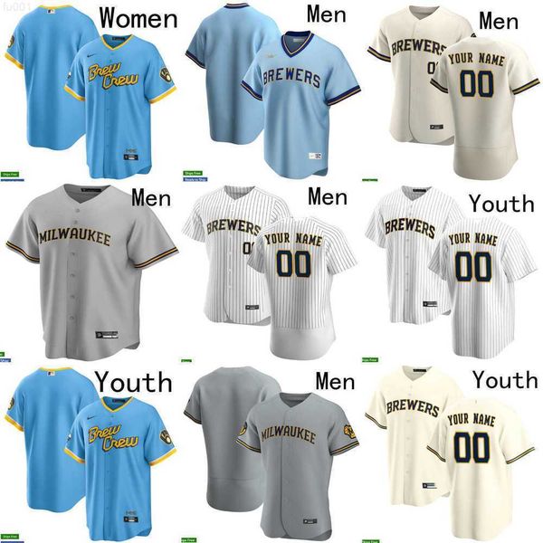 

baseball jerseys 2022 city men women youth milwaukee 15 tyrone taylor 6 lorenzo cain 14 jace peterson 10 omar narvaez 2 luis urias 8 ryan br, Blue;black