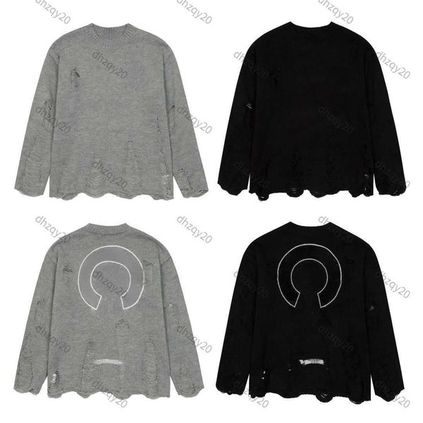 

ch wool sweater designer knitwear warm autumn winter tattered tassel sweatshirt mens and womens back sanskrit printed round neck pullover ho, White;black