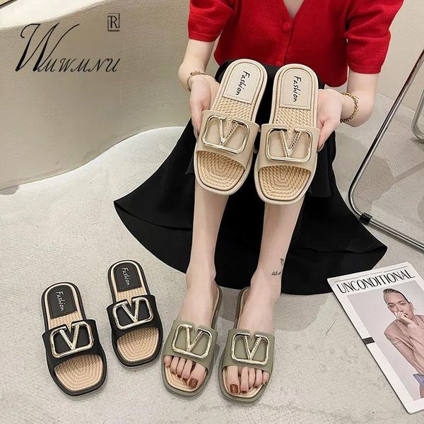 

flat womens shoes comfort summer soft 2021fashion open toes home slippers non-slip light beach shoes designer sneaker slippers, Black