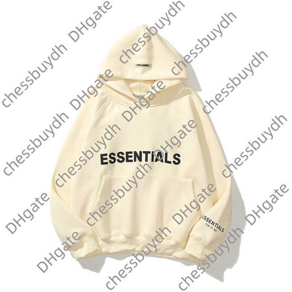 

essentials luxury sweatshirts men's jackets ess hoodies men women letter pullover hooded fashion hip hop sweatshirt sweater hoodie casu, Black
