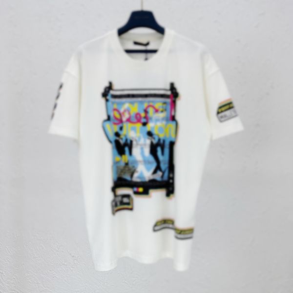 

22ss early spring short sleeve italy t shirt men women high street fashion short sleeves paris t-shirts summer breathable tee 0101, White;black