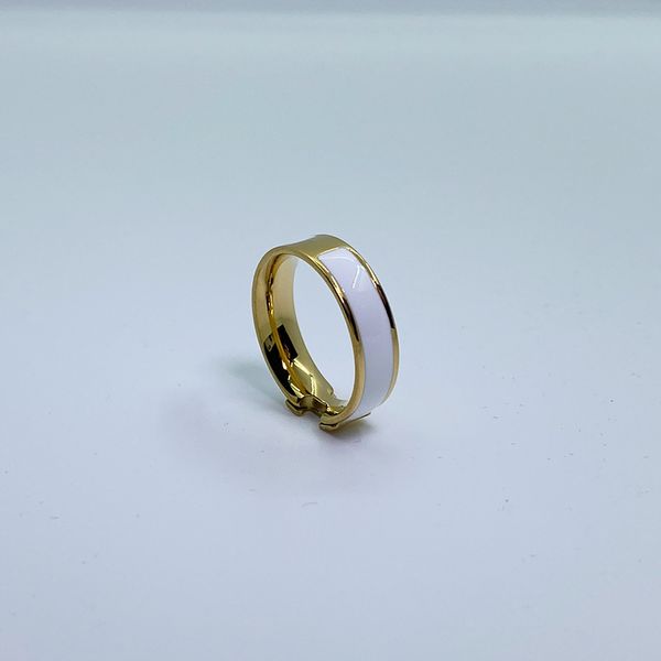 

white enamel rings high end fashion h letter ring designer design man women rings party wedding accessories titanium steel alloy gold platin, Silver